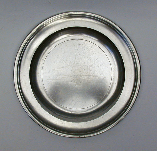 A Fine Condition Export Pewter Plate by Robert Bush & Co