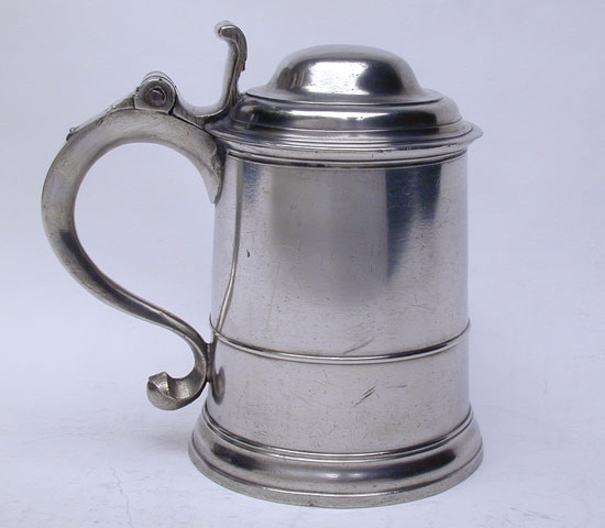 A Quart Pewter Export Tankard by William Charsley