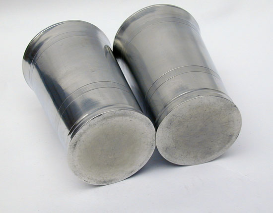 A Fine Pair of Pewter Tall Beakers by Oliver Trask