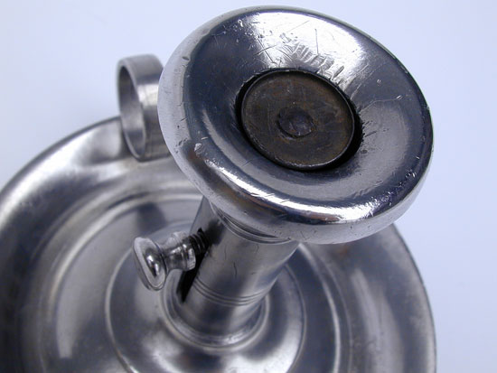 An Unmarked Pewter Chamberstick Attributable to Meriden Britannia Company