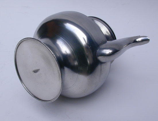 An Antique American Pewter Teapot by Rufus Dunham