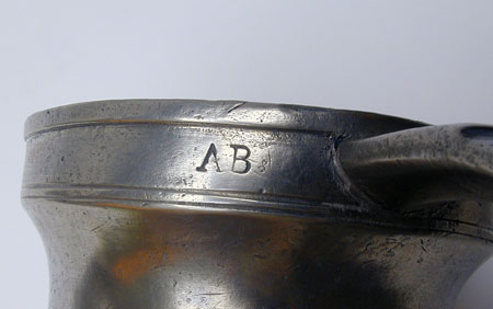 An Antique American Pewter Baluster Measure by Boardman & Hart Pint 