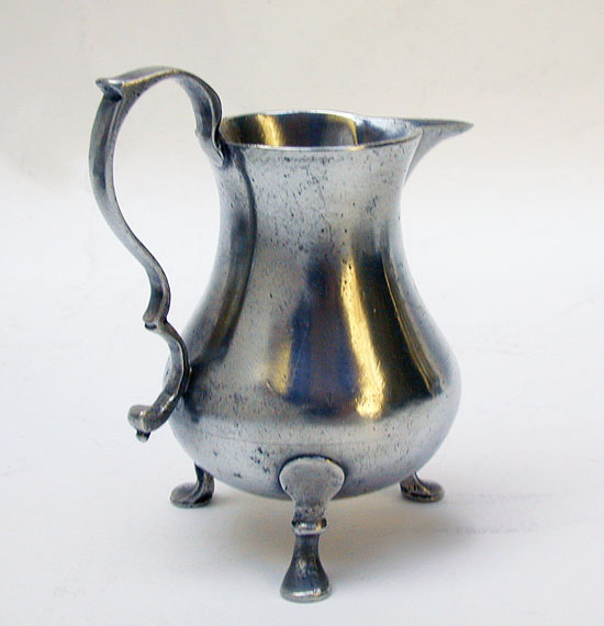 An 18th Century Footed Antique English Export Pewter Cream Pot by Edward Quick