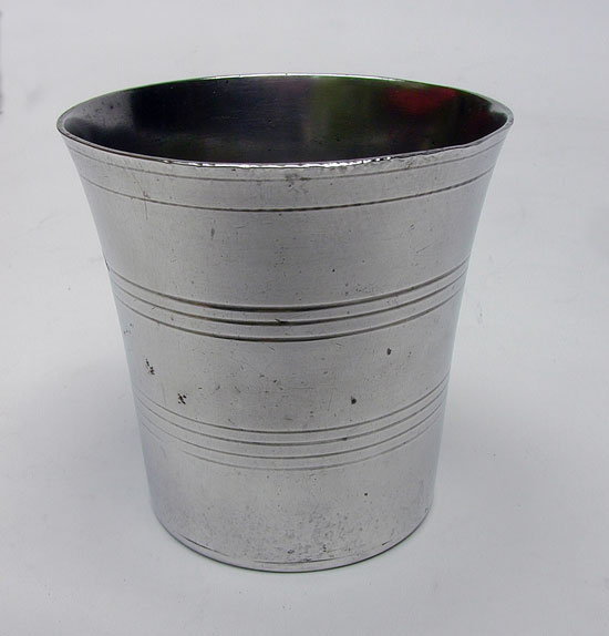 An Antique American Pewter Beaker by Ashbil Griswold