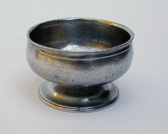 An Unmarked Antique American Pewter Salt Attributed to Thomas Danforth II