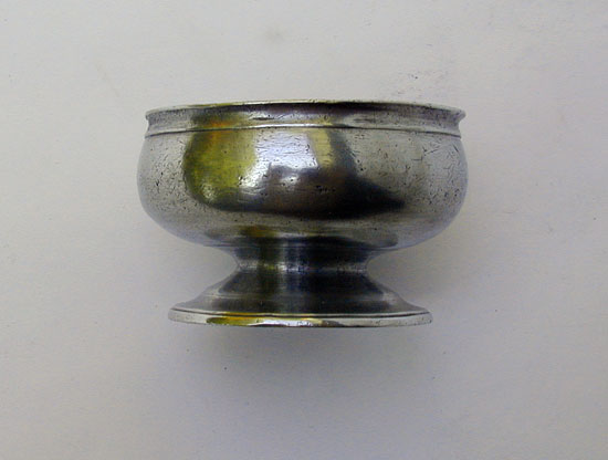 An Unmarked Antique American Pewter Salt Attributed to Thomas Danforth II