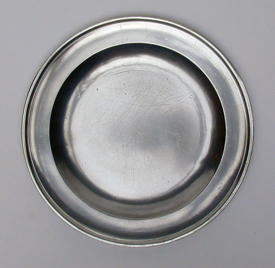 An Antique English Export Pewter Plate by Fasson & Son