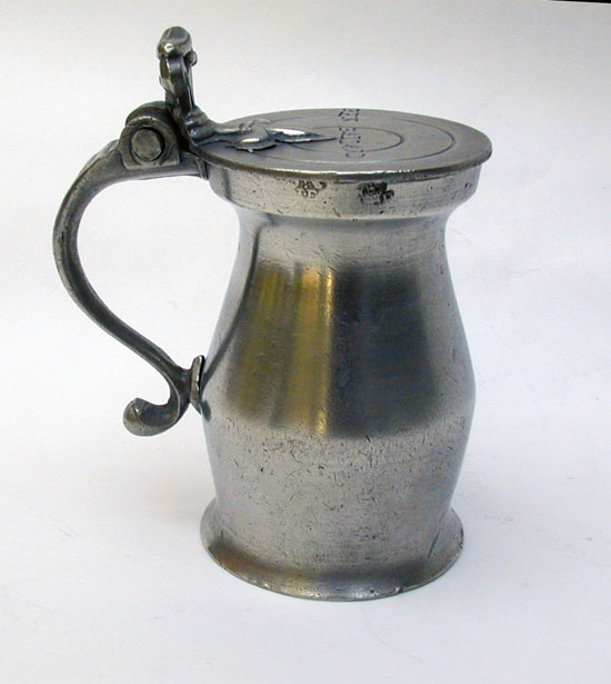 	An Export English Pewter Double Volute Measure by John Fasson I 
