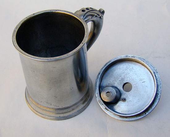 An 18th Century Pewter Infusion Mug by Henry Joseph
