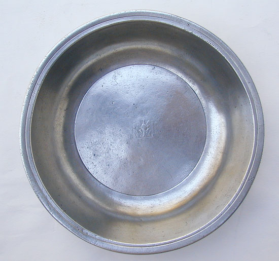 An Antique Pewter Basin by Nathaniel Austin