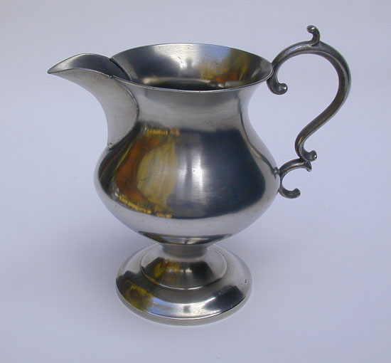 An Unmarked 19th Century American Pewter Cream Pitcher