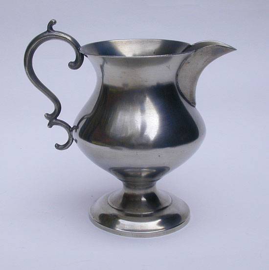 An Unmarked 19th Century American Pewter Cream Pitcher