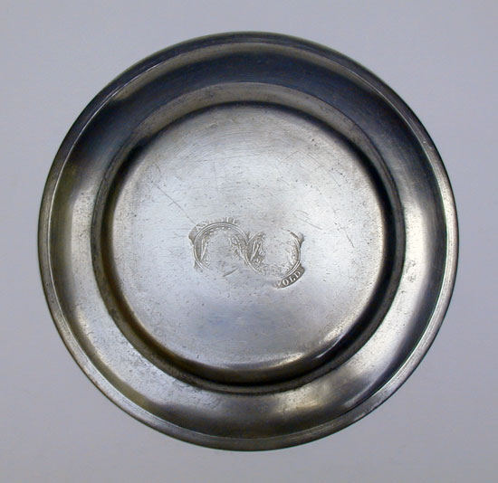 An Ashbil Griswold Pewter Plate 