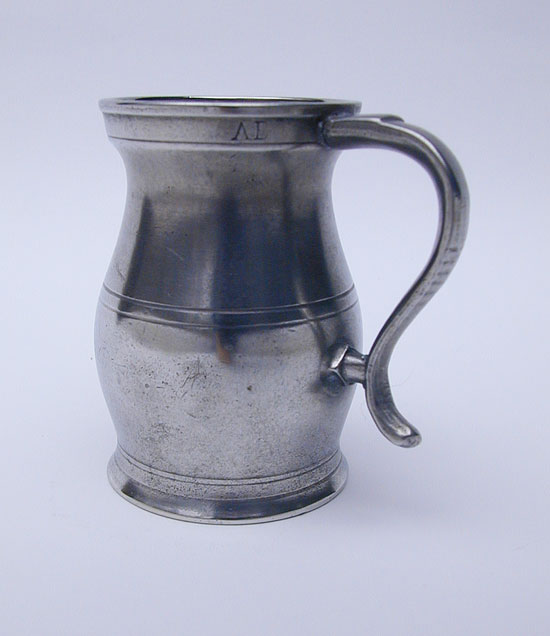 An Unmarked Boardman Baluster Pewter Gill Measure