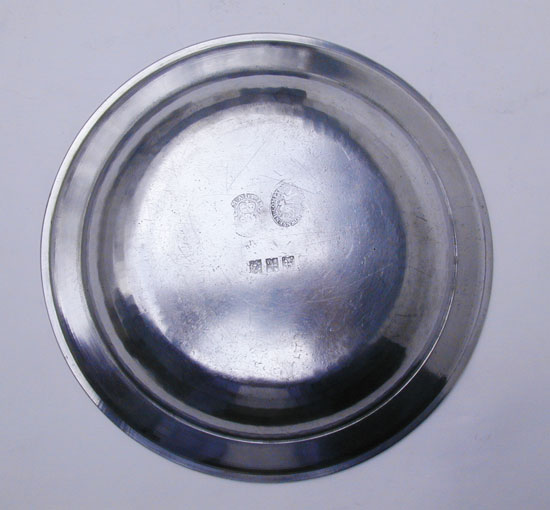 An Export Pewter Deep Dish by Thomas & Townsend Compton