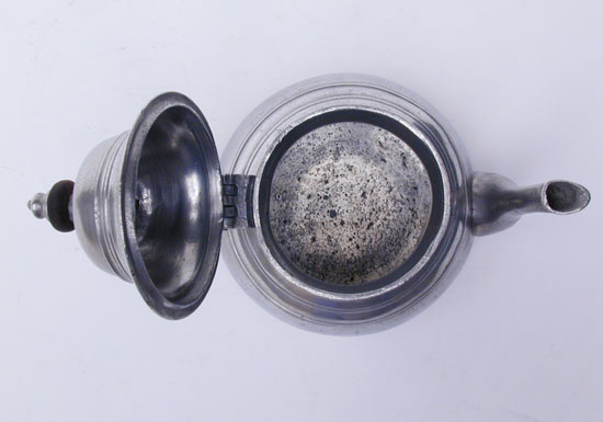 An 18th Century English Export Pewter Pear Form Teapot