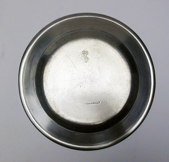 A Flat Rim Export Pewter Plate by Robert Bush & Co