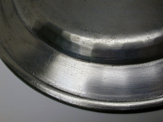 A Flat Rim Export Pewter Plate by Robert Bush & Co
