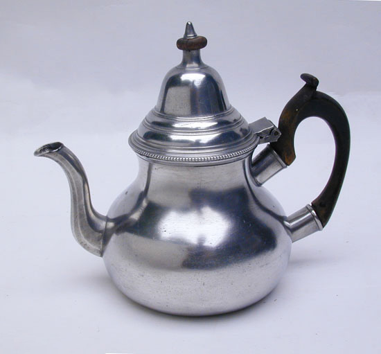 A Very Fine Pear Form Export Pewter Teapot by Townsend & Compton
