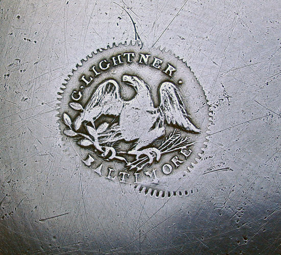A Scarce Southern Pewter Plate by George Lightner of Baltimore