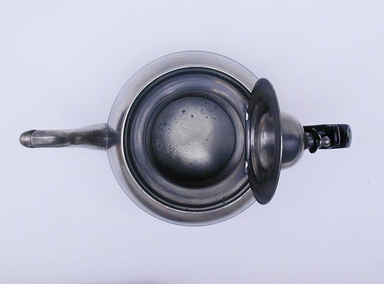 An American Pewter Inverted Mold Teapot by Boardman & Co.