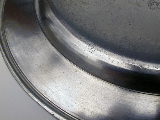 A Scarce Early Manufactured Love Flat-Rim Pewter Plate