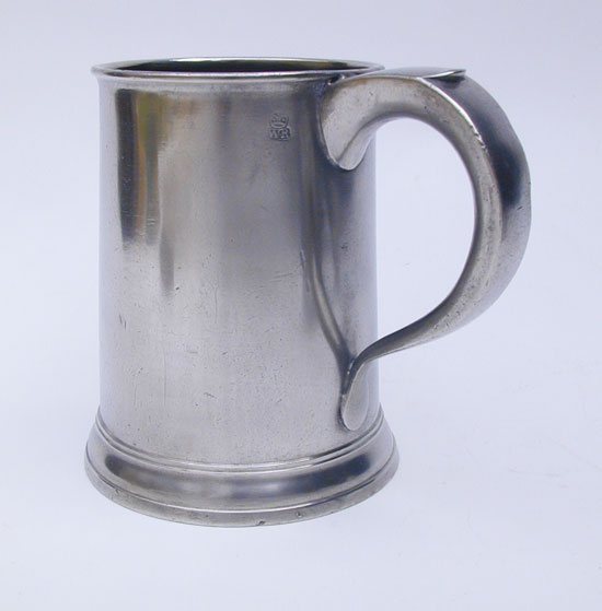 An Export Pewter Quart Taper-Sided Mug by Townsend & Compton