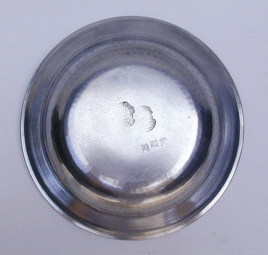 A Export Pewter Single Reed Rim Plate by Townsend & Compton