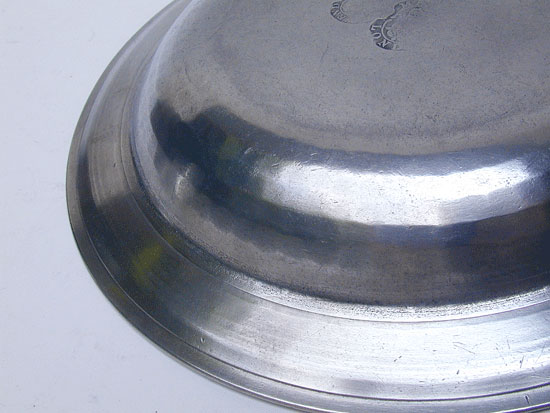 A Export Pewter Single Reed Rim Plate by Townsend & Compton