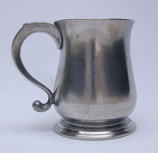 A Well Worn Tulip Export Pewter Mug by John Townsend
