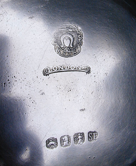 A Set of Six Export Pewter Plates by Fasson and Son