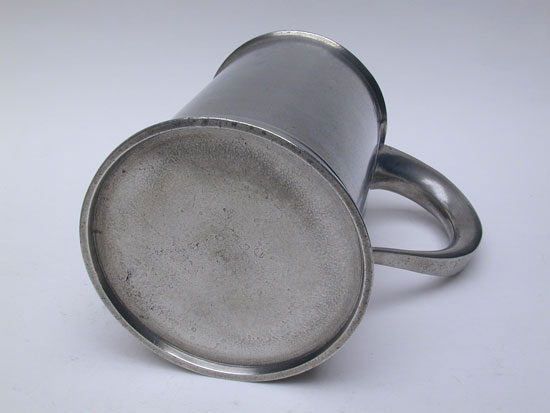 An Export Quart Taper-Sided Pewter Mug by Cornelius Swift