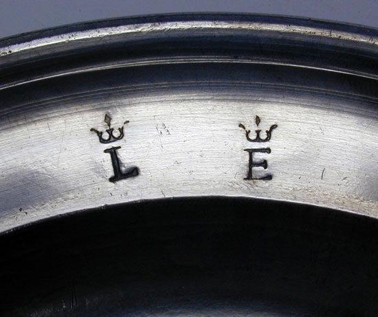 A Set of Four Export Pewter Plates by Fasson and Son