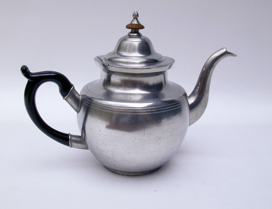 A Scarce Form Early Josiah Danforth Pewter Teapot