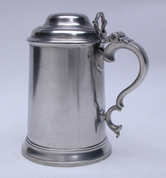 A Quart Pewter Export Tankard by Townsend & Compton