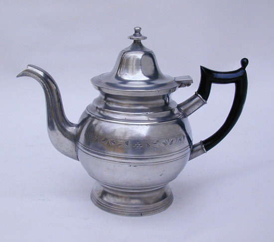 A Bright Band Decorated Teapot by Eben Smith