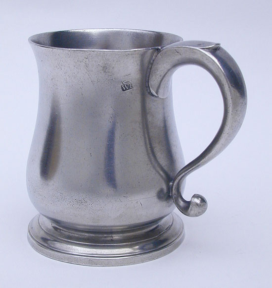 An Export Pewter Pint Tulip Mug by Townsend & Compton