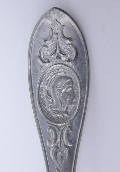 A Britannia Pewter Spoon with Legionnaire's Head Design