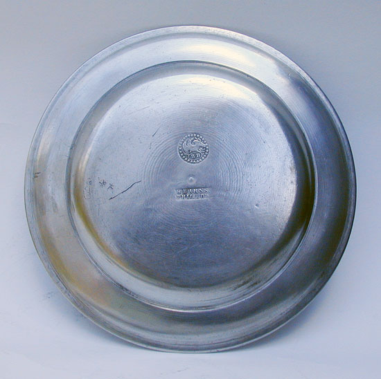 A Single Reed Rim Pewter Plate by Blakeslee Barns