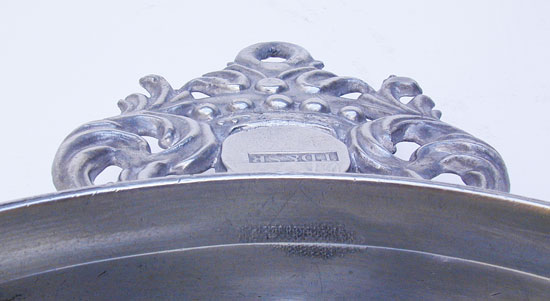 A Mint Condition Coronet Handle Pewter Porringer by Thomas & Sherman Boardman