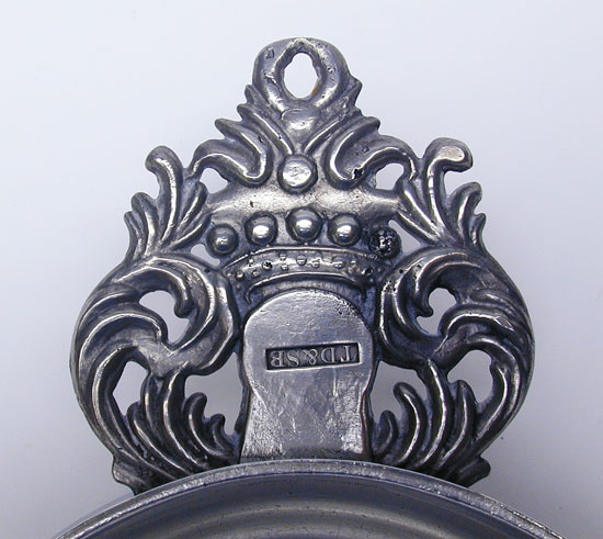 A Crown or Coronet Handle Pewter Porringer by Thomas Danforth Boardman and Sherman Boardman