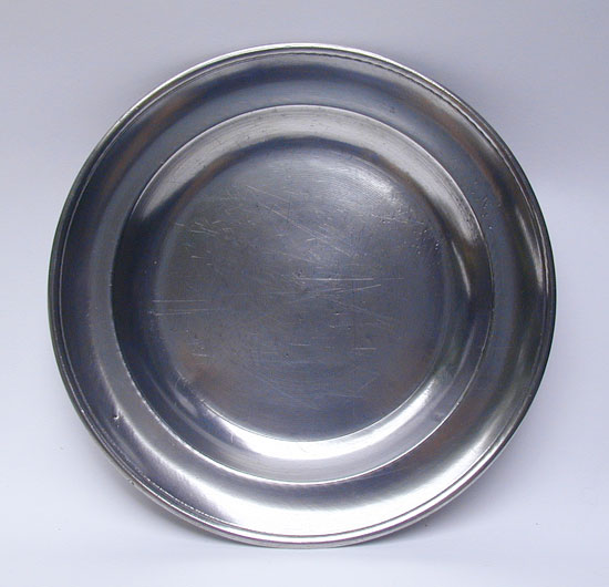 A Scarce Pewter Plate by Stephen Barnes of Middletown