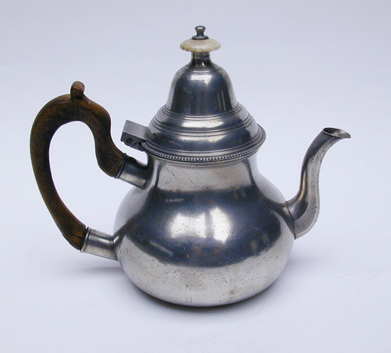 An Export Pewter Pear Form Teapot by Townsend & Compton