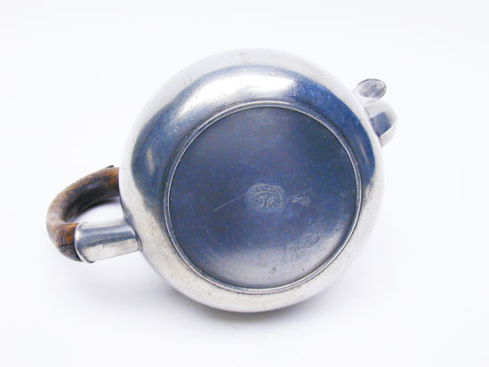 An Export Pewter Pear Form Teapot by Townsend & Compton