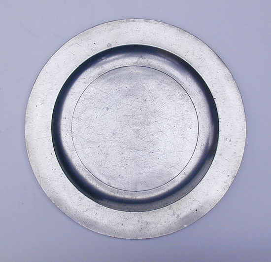 A Scarce Flat-Rim Pewter Plate by Nathaniel Austin