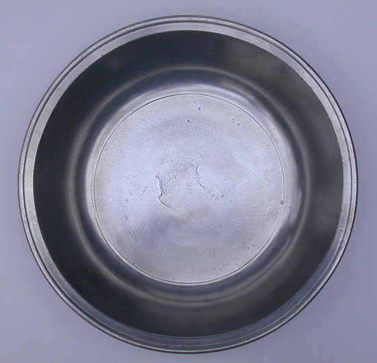A Scarce Pewter Basin by Stephen Barnes of Middletown