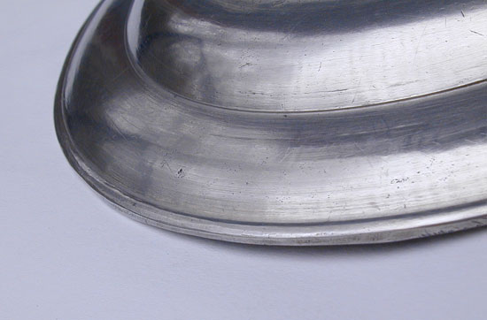 Near Fine Example of 5 1/8 Single Reed Rim Pewter Plate