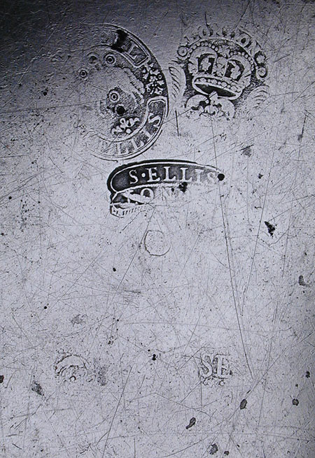 A Pair of Export Pewter Plates by Samuel Ellis