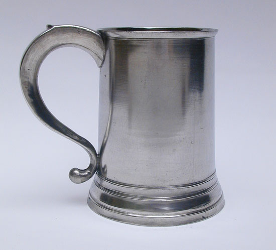 A Baltimore Quart Pewter Mug by Samuel Kilbourn