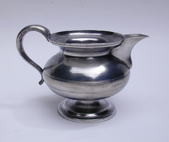 An Unmarked Pewter Creamer by Thomas D. Boardman